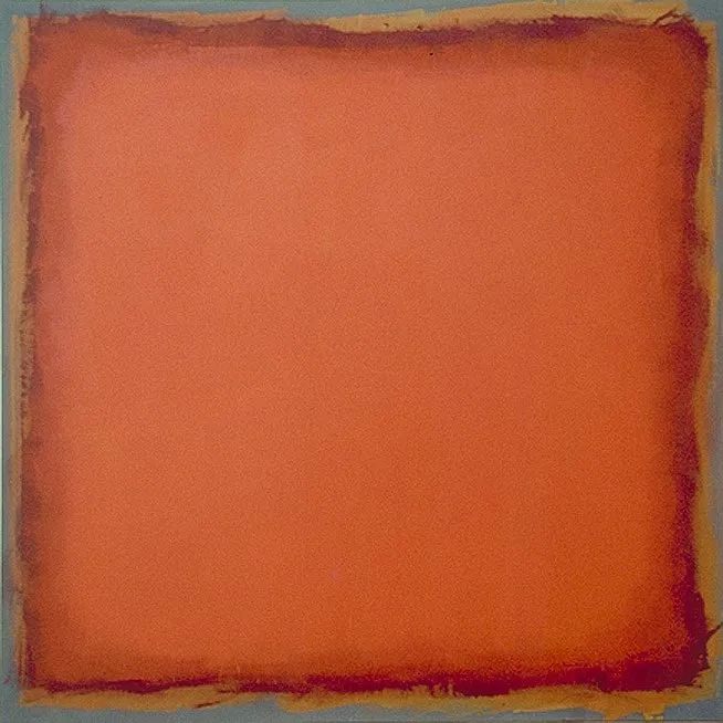 Farbfeld Orange auf Grau